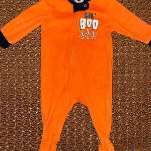 Infant Halloween sleeper warm skeleton boo orange 12 months